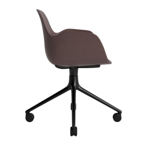 Normann Copenhagen Form Swivel bureaustoel zwart aluminium onderstel-Brown