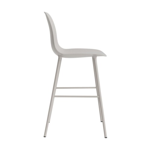Normann Copenhagen Form Bar Chair barkruk stalen onderstel -Warm Grey-Zithoogte 65 cm