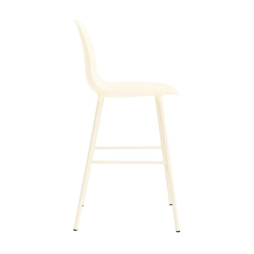 Normann Copenhagen Form Bar Chair barkruk stalen onderstel -Cream-Zithoogte 65 cm