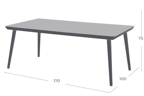 Hartman Sophie Studio HPL tafel-Antraciet-170x100 cm