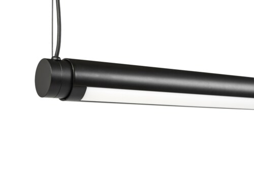 HAY Factor Linear Suspension hanglamp-Soft black-Koud licht