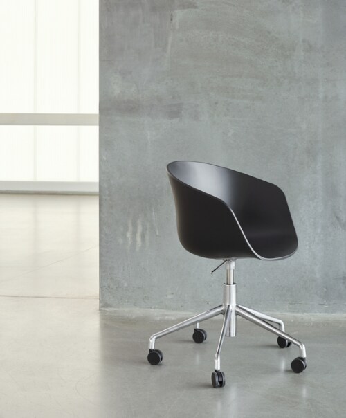 HAY About a Chair AAC52 gasveer bureaustoel - Chrome onderstel-Melange Cream