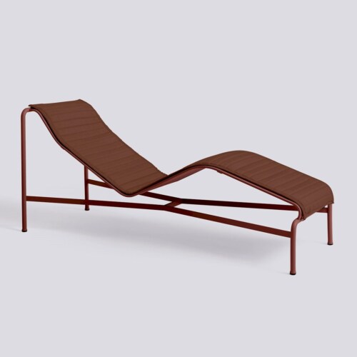 HAY Palissade Outdoor lounge stoel quilted kussen-Iron Red