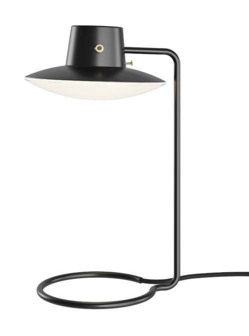 Louis Poulsen AJ Oxford tafellamp-Metaal zwart/ opaal glas-410 mm-Voetplaat