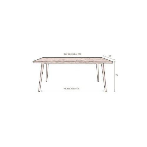 Dutchbone Alagon tafel-160x90 cm