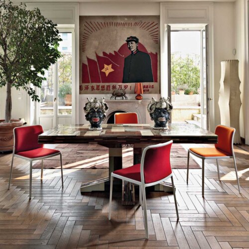 Kartell Audrey Soft wit stoel-Wit-rood-Met armleuning