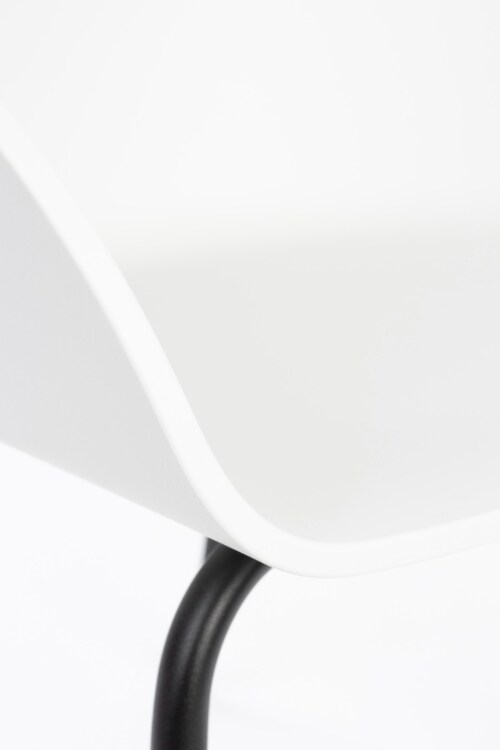 Zuiver Void armleuning stoel-Milk white-Black