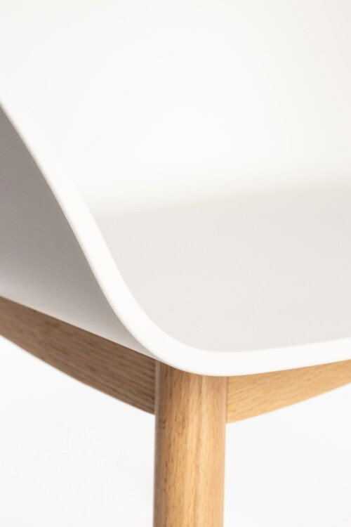 Zuiver Void armleuning stoel-Milk white-Oak