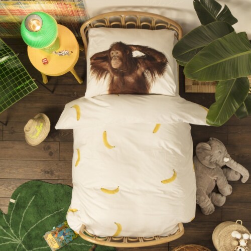 Snurk Banana Monkey dekbedovertrek-200x200/220 cm