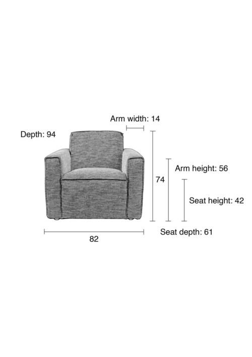 Zuiver Bor Sofa fauteuil-Antraciet