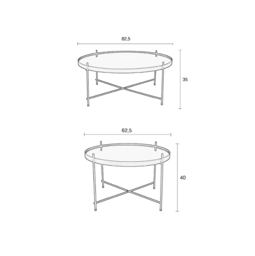 HAY CPH Deux 220 tafel-Stone grey-75x73 cm (Øxh)-Water-based beukenhout