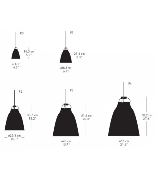 Lightyears Caravaggio glossy P3 hanglamp-Zwart-zwart