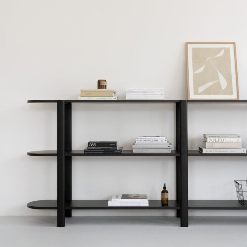 Studio HENK Oblique Cabinet OB-3L zwart frame-155 cm (2 frames)-Hardwax oil natural