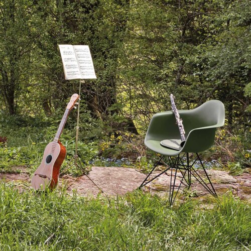 Vitra Eames DAR stoel met verchroomd onderstel-Forest