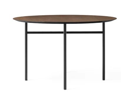 Audo Copenhagen Snaregade Round eettafel-∅ 138 cm-Donker eiken-zwart