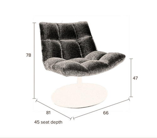Dutchbone Bar Lounge stoel-Light grey