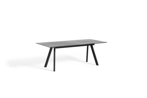Hay CPH30 uitschuifbaar zwart water-based onderstel tafel-Eiken-zwart-200-400x90 cm
