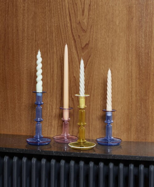 HAY Candle Spiral kaarsen set van 6 Ø2.6-Tangerine - Light Blue