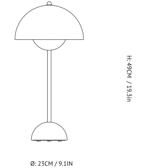 &tradition Flowerpot VP9 draagbare tafellamp-Chroom