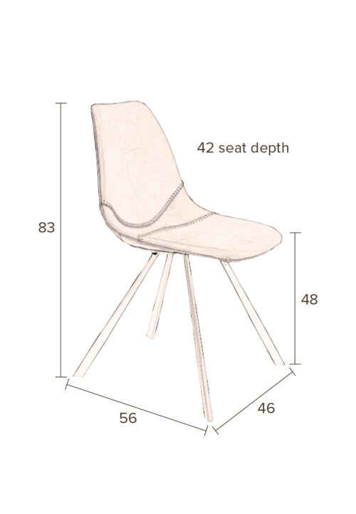 Dutchbone Franky Velvet stoel-Donker grijs