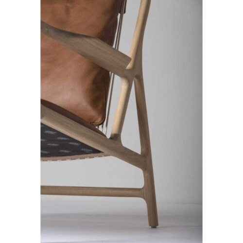 Gazzda Dedo Dakar leather Lounge chair stoel-Stone 1436