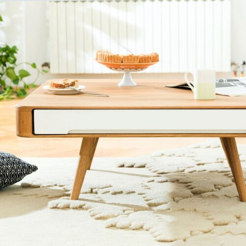 Gazzda Ena Coffee table salontafel-90x90 cm-Hardwax oil white