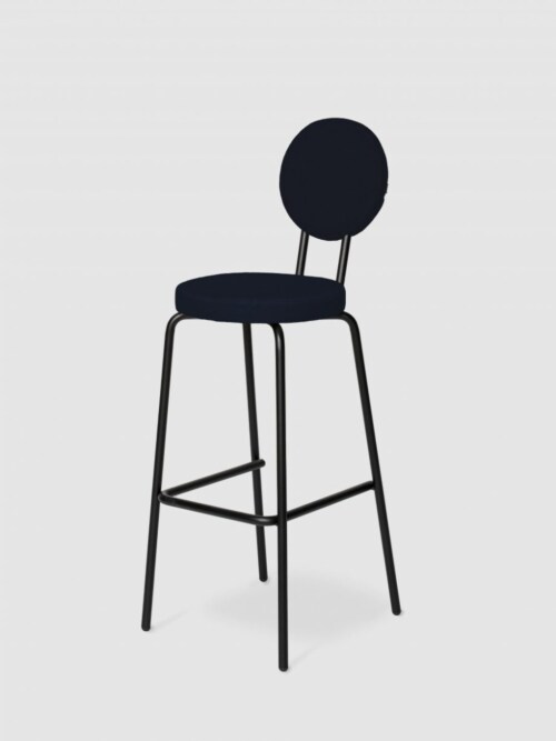 Puik Option Barstool barkruk  Zithoogte 75 cm-Zwart-Ronde zit, ronde rug