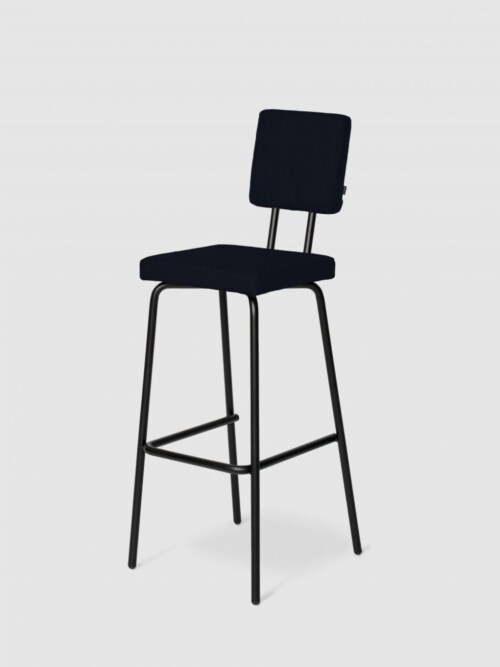 Puik Option Barstool barkruk Zithoogte 65 cm-Zwart-Vierkante zit, vierkante rug