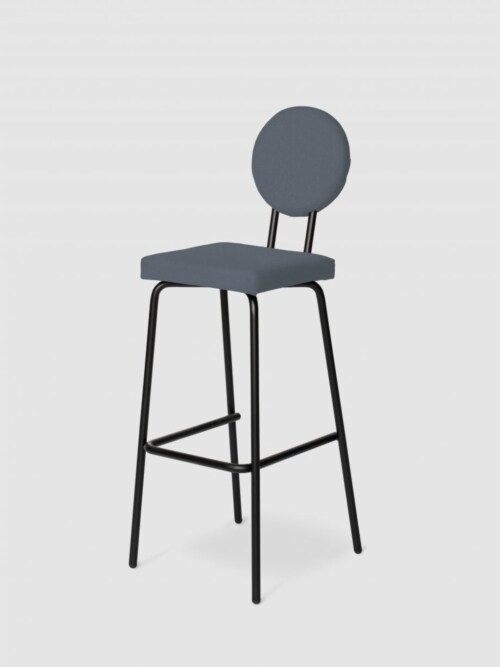 Puik Option Barstool barkruk Zithoogte 65 cm-Donker grijs-Vierkante zit, ronde rug