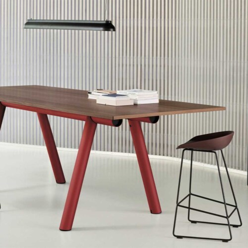 HAY Boa tafel-Burgundy Linoleum - Barn red-220x110x105 cm