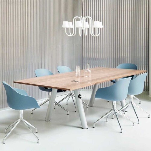 HAY Boa tafel-Glas - Metallic grey-280x110x75 cm