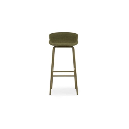 Normann Copenhagen Hyg barkruk front upholstery-Olijf groen-Zithoogte 75 cm