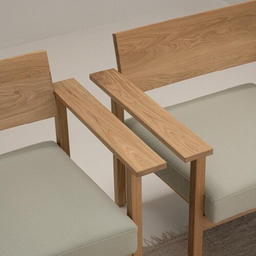Studio HENK Base Lounge chair-Multibeige 9995-Hardwax oil natural