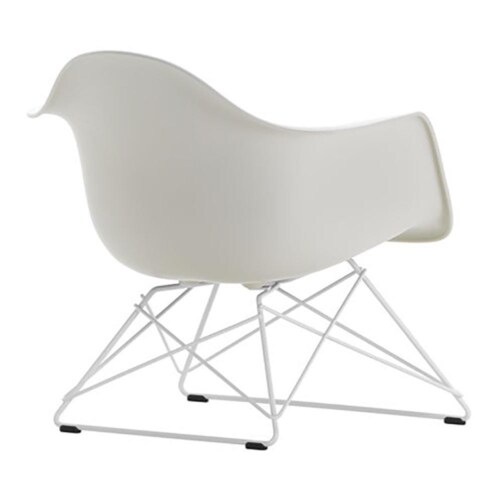Vitra Eames LAR loungestoel met wit onderstel-Pebble
