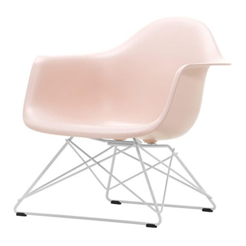 Vitra Eames LAR loungestoel met wit onderstel-Pale rose