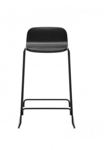 Normann Copenhagen Just Barstool zwart onderstel met rug-Black-Zithoogte 75 cm