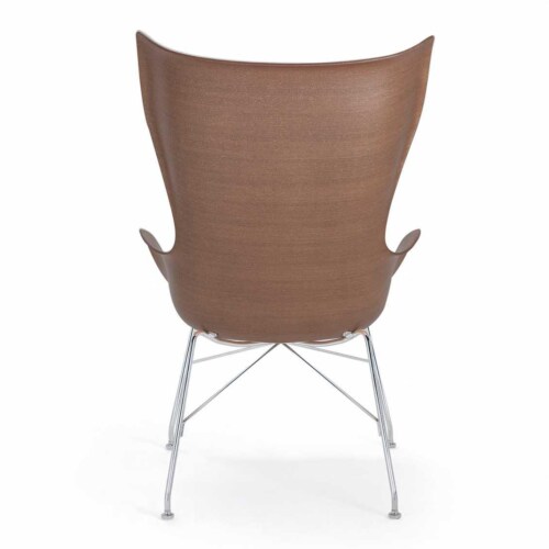 Kartell K/Wood stoel beuken-Donker hout-Chroom