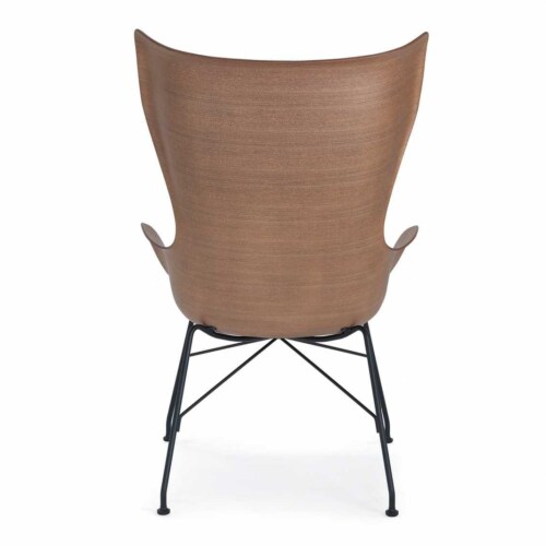 Kartell K/Wood stoel essen-Donker hout-Zwart