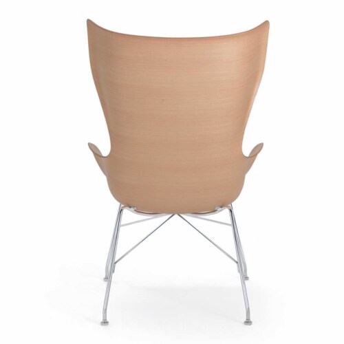 Kartell K/Wood stoel beuken-Licht hout-Chroom