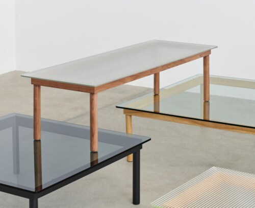 HAY Kofi salontafel 140x50 cm-Clear Glass-Water-based gelakt eikenhout