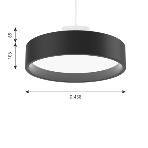 Louis Poulsen Circle Suspended hanglamp-Zwart-∅ 45 cm