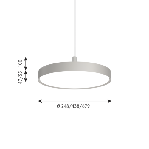 Louis Poulsen Slim Round Suspended hanglamp-Aluminium-grijs-∅ 25 cm