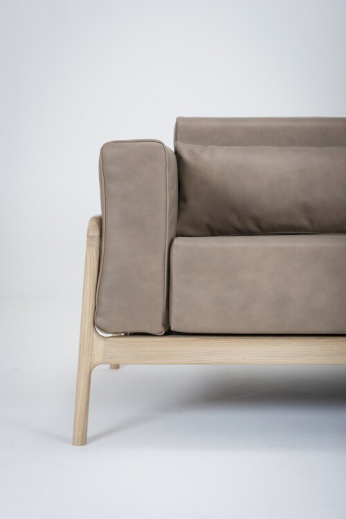 Gazzda Fawn Dakar Leather Sofa 2 seater bank-Stone 1436