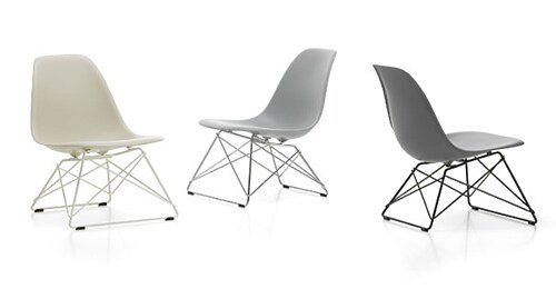 Vitra Eames LSR loungestoel met verchroomd onderstel-Graniet grijs