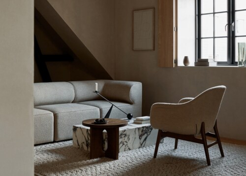 Audo Copenhagen Harbour Lounge fauteuil-Dark Stained Oak-Fiord 981