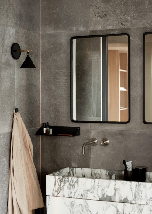Audo Copenhagen Norm Rectangular Wall spiegel-Zwart