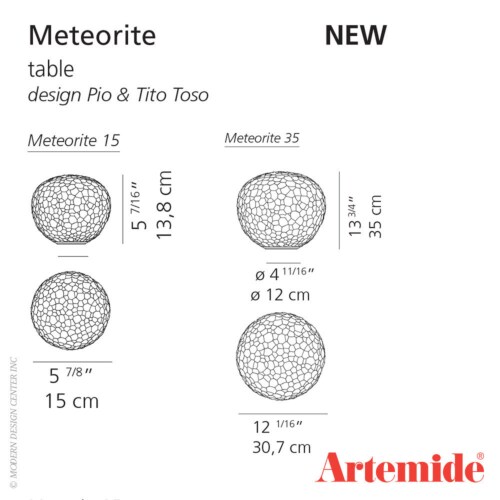 Artemide Meteorite tavolo tafellamp-∅ 15 cm