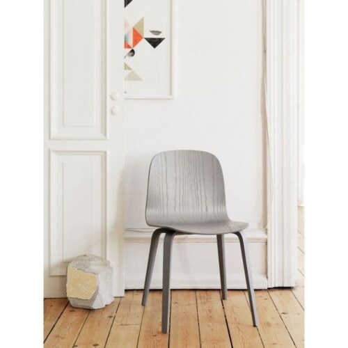 Muuto Visu wood gestoffeerde stoel-Zwart