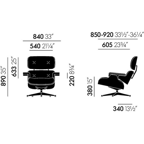 Vitra Eames Lounge chair fauteuil Black Edition zwart pigment NW