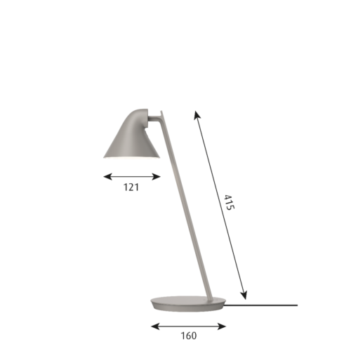 Louis Poulsen NJP Mini tafellamp-Lichtgrijs aluminium